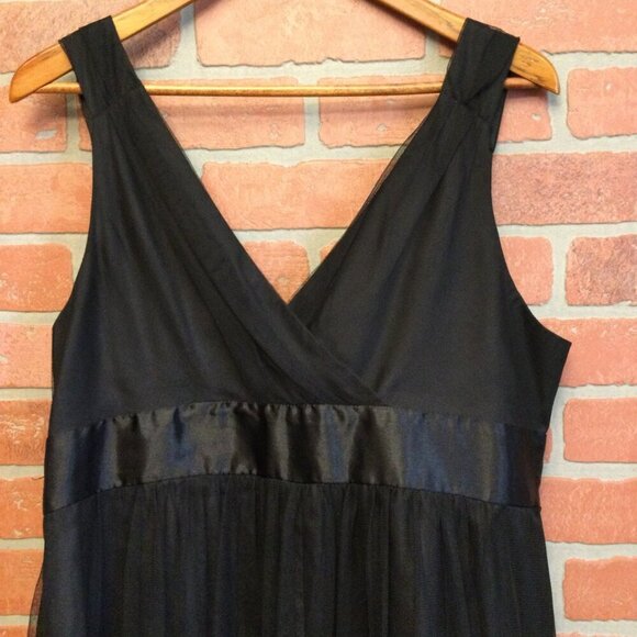 Vtg 90s Babydoll Whimsigoth Dress Robbie Bee Sleeveless Beaded Sequin 16W Black - Picture 6 of 11